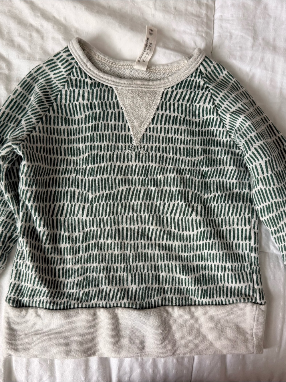 Childhoods Clothing Green Patterned Crewneck Sweatshirt
